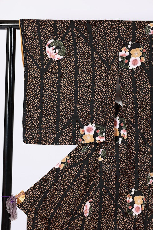 Japanese kimono Unused New <Komon> Lsize  polyester /B1208