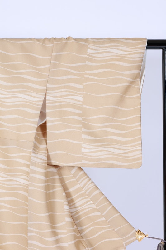 Japanese kimono used  <Komon> Lsize  polyester /B1201