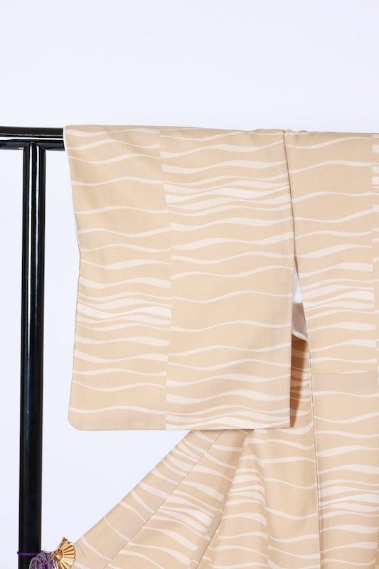 Japanese kimono used  <Komon> Lsize  polyester /B1201