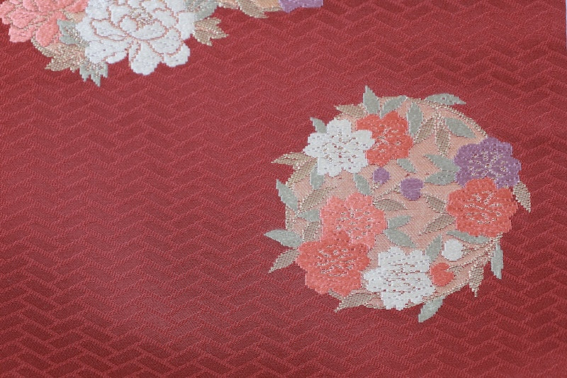 Nagoya-obi sash belt reddish-brown gold pre-owned /AZ159