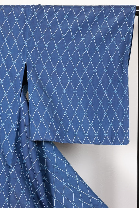 Japanese kimono used <Komon> Lsize  silk 100% /T177