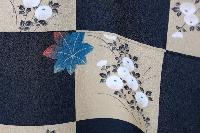 Japanese kimono Unused New <Komon> M-size  polyester /B1207