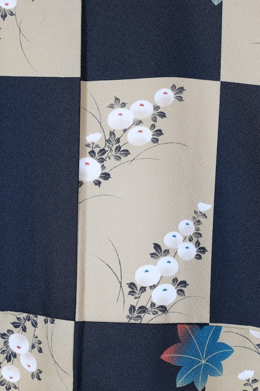 Japanese kimono Unused New <Komon> M-size  polyester /B1207