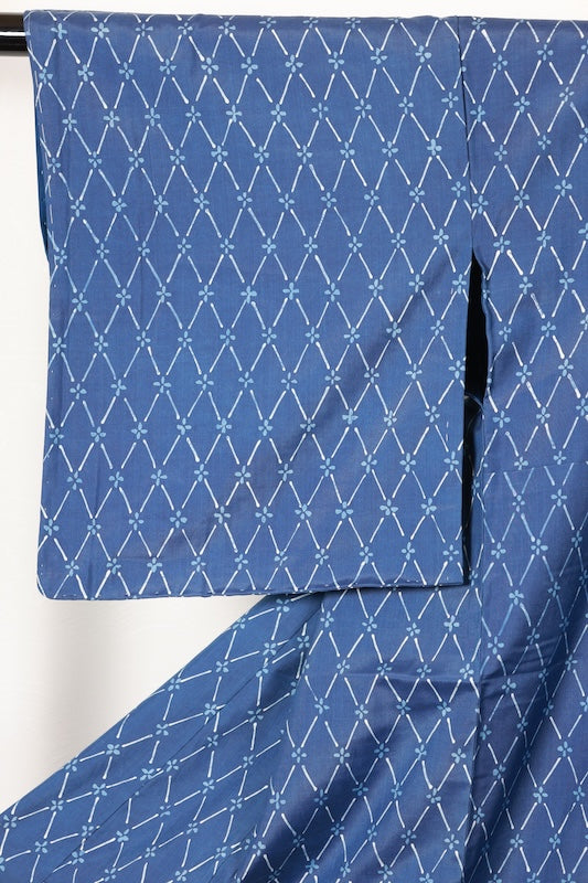 Japanese kimono used <Komon> Lsize  silk 100% /T177