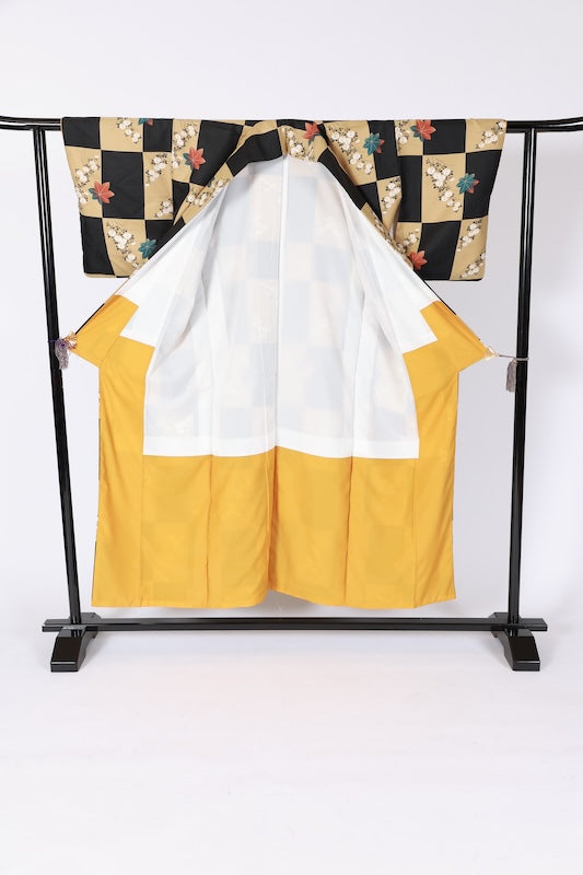 Japanese kimono Unused New <Komon> M-size  polyester /B1207