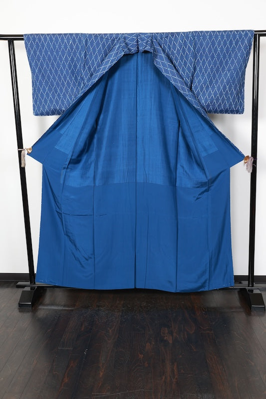 Japanese kimono used <Komon> Lsize  silk 100% /T177