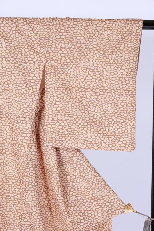 Japanese kimono used <Komon> Lsize  polyester /B1206