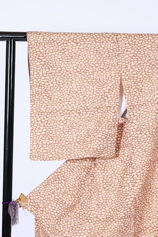 Japanese kimono used <Komon> Lsize  polyester /B1206