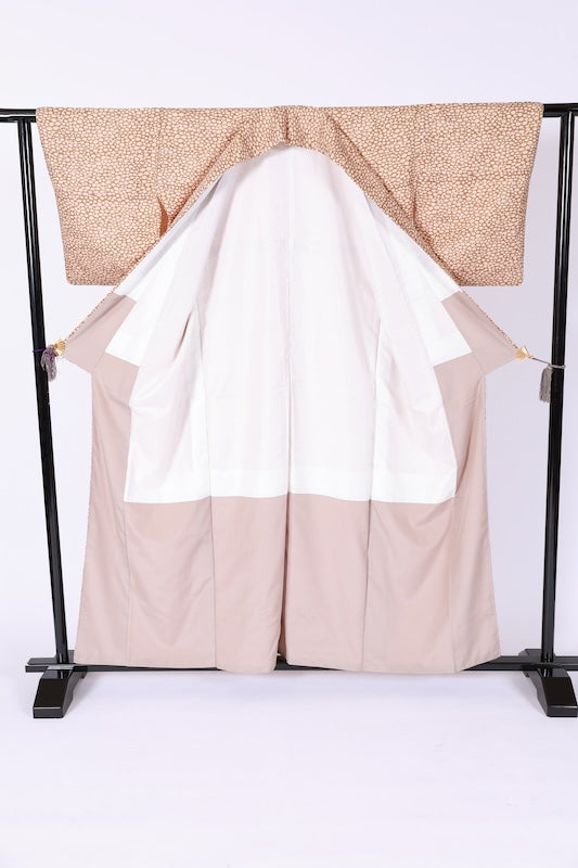 Japanese kimono used <Komon> Lsize  polyester /B1206