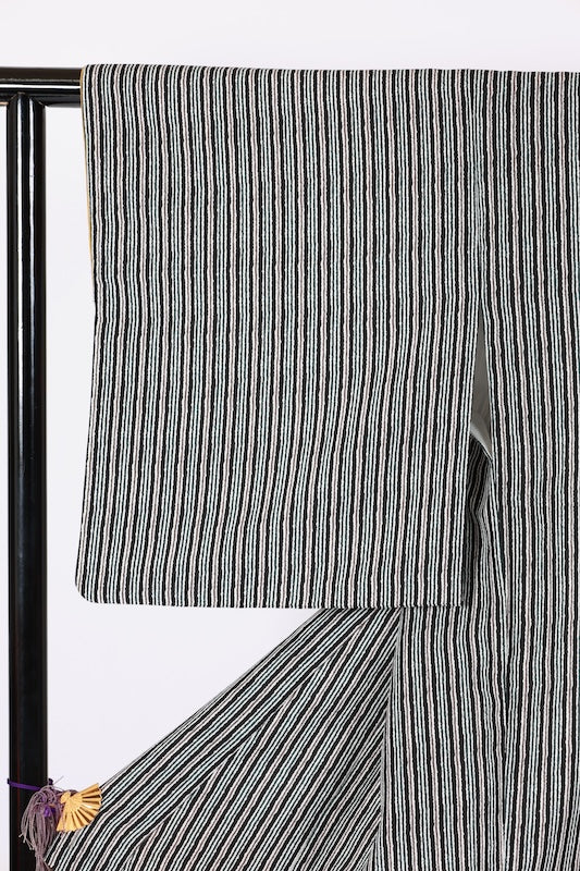 Japanese kimono used <Komon> Lsize  polyester /B1205