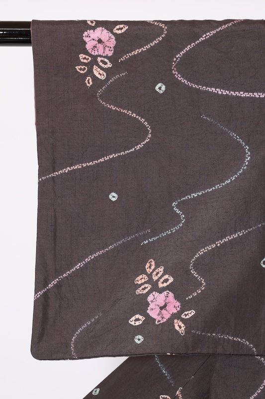 Japanese kimono used(tsumugi)SizeM silk100%/A529