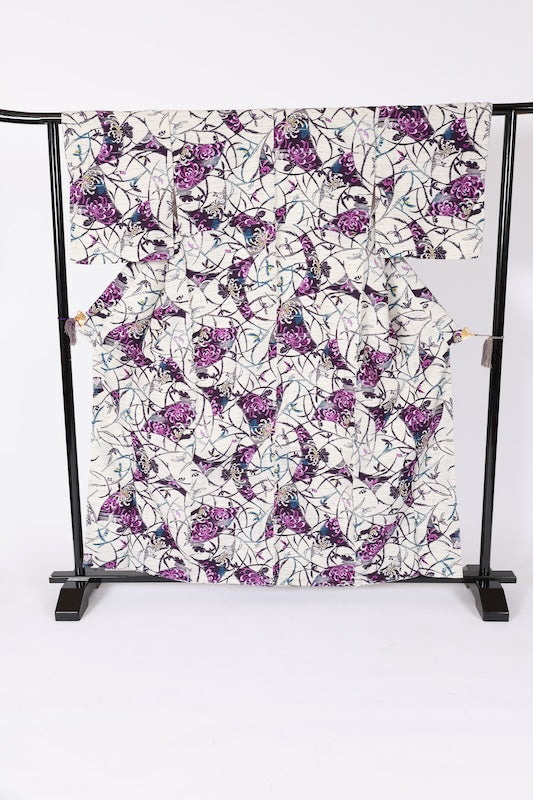 Japanese kimono Unused New <Komon> Lsize  polyester /B1204