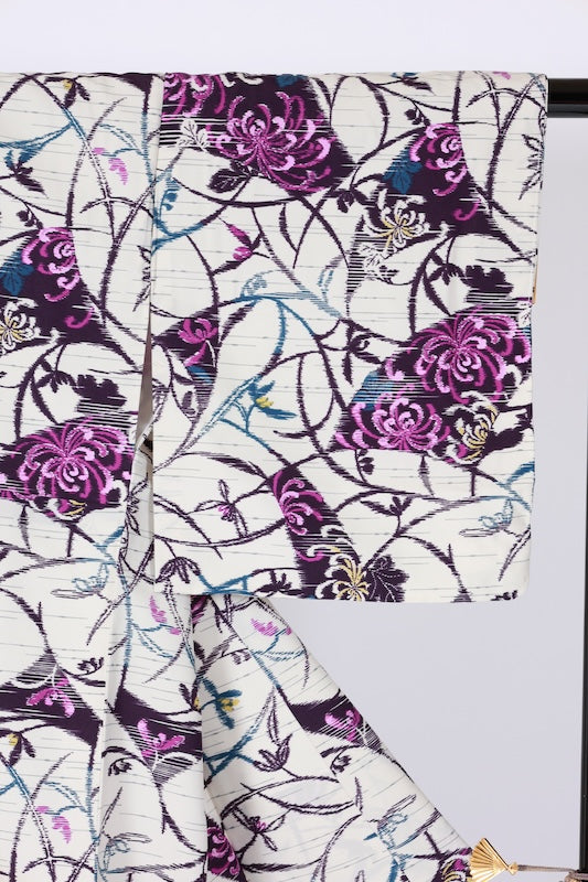 Japanese kimono Unused New <Komon> Lsize  polyester /B1204