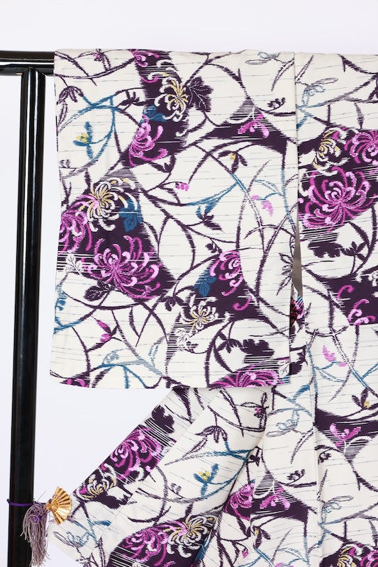 Japanese kimono Unused New <Komon> Lsize  polyester /B1204