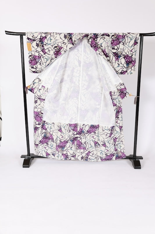 Japanese kimono Unused New <Komon> Lsize  polyester /B1204