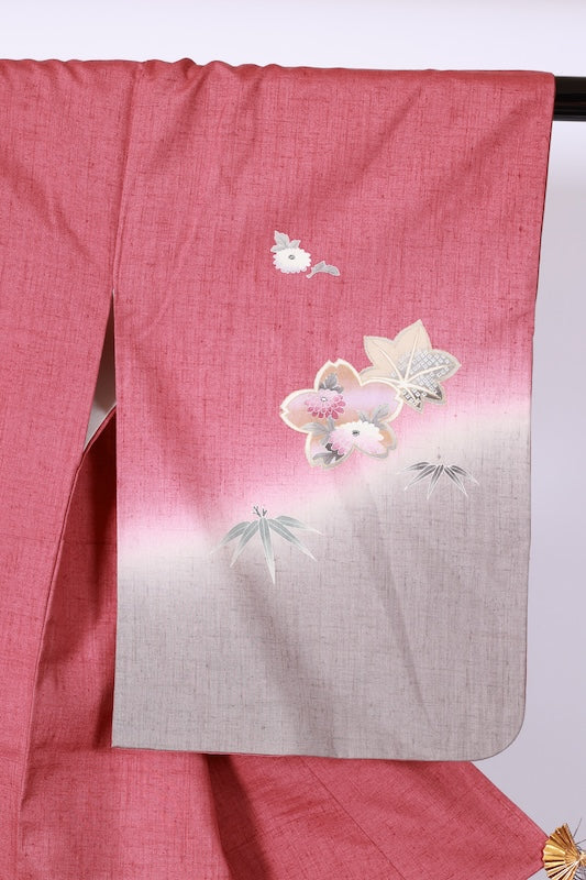 Japanese kimono used(houmongi)SizeM 100%silk/A512