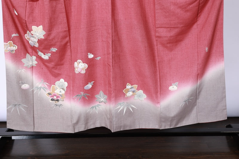 Japanese kimono used(houmongi)SizeM 100%silk/A512