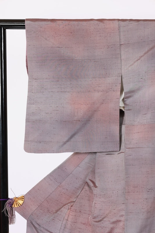 Japanese kimono used <Tsumugi> Msize  silk 100% /B1236