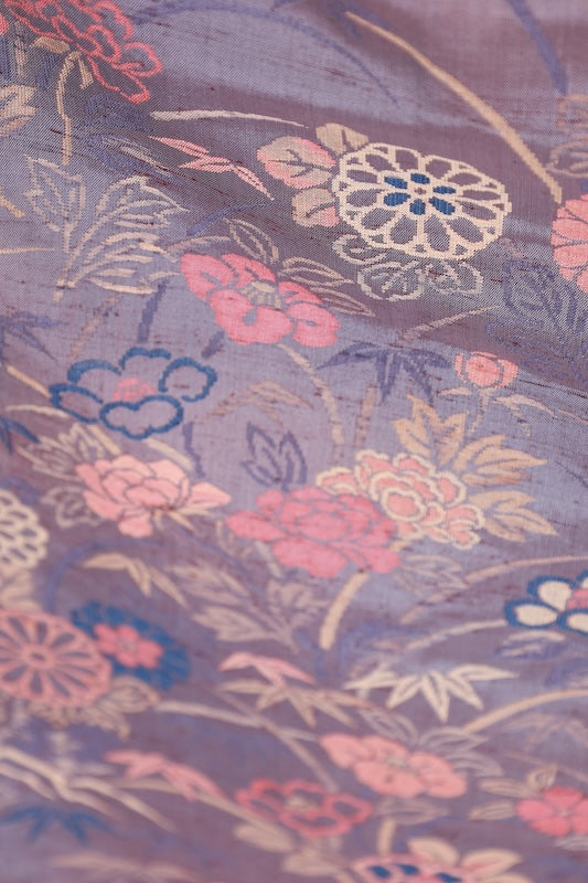 Japanese kimono used <Tsumugi> Msize  silk 100% /B1236