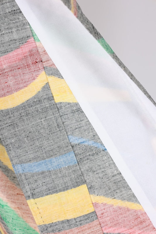 Japanese kimono used <Tsumugi> M-size  silk 100% /B1219