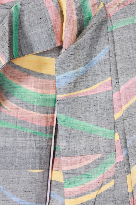 Japanese kimono used <Tsumugi> Msize  silk 100% /B1219