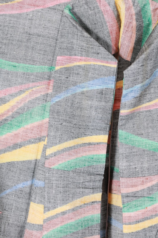 Japanese kimono used <Tsumugi> M-size  silk 100% /B1219