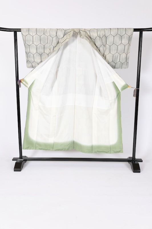 Japanese kimono used <Tsumugi> Msize  silk 100% /B1231