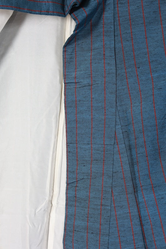 Japanese kimono used <Tsumugi> Msize  silk 100% /B1235