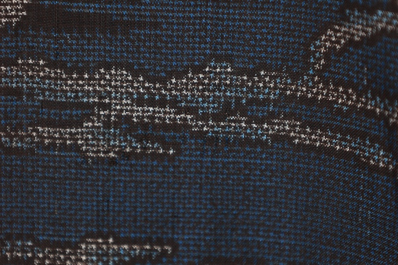 Japanese kimono used <Tsumugi> M-size  silk 100% /B1220