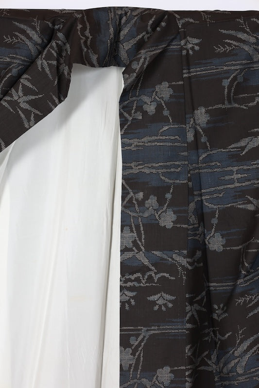 Japanese kimono used <Tsumugi> M-size  silk 100% /B1220