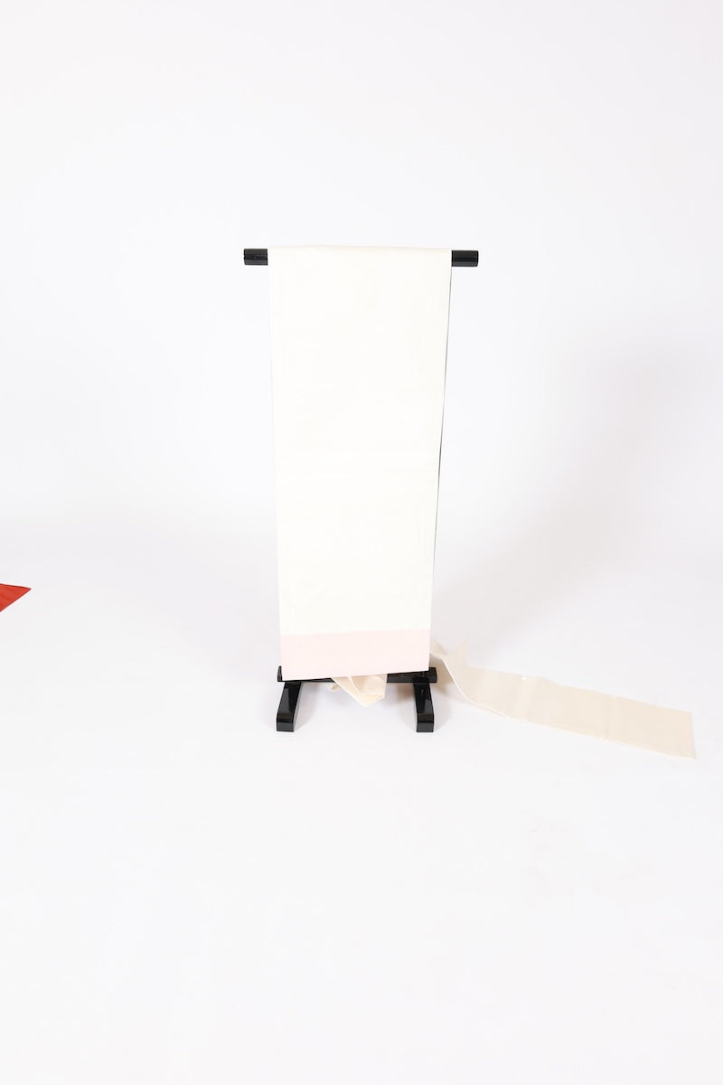 Nagoya-obi sash belt white pink pre-owned /AZ145