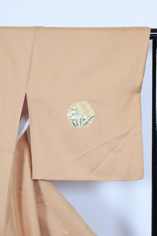 Houmongi kimono Apricot Gold pre-owned /R632