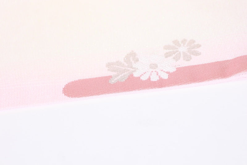 Nagoya-obi sash belt white pink pre-owned /AZ145