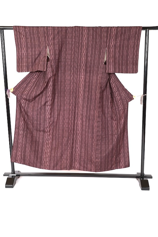 Japanese kimono used <Tsumugi> Msize  silk 100% /B1221