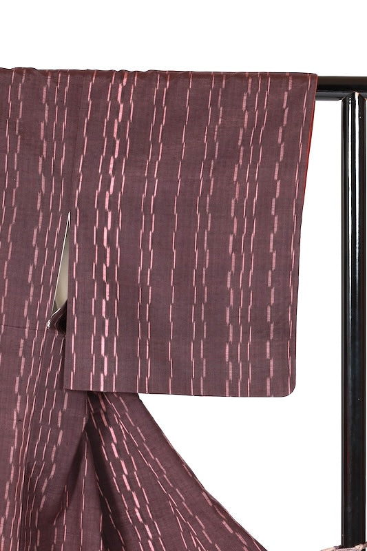 Japanese kimono used <Tsumugi> M-size  silk 100% /B1221