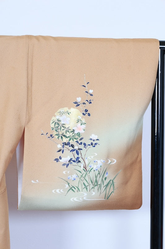 Houmongi kimono Apricot Gold pre-owned /R632
