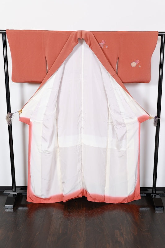 Tsukesage kimono Birch color, purple, brown pre-owned /R635
