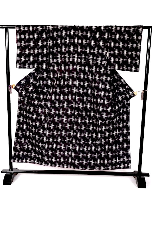 Japanese kimono used <Tsumugi> Msize  silk 100% /B1223