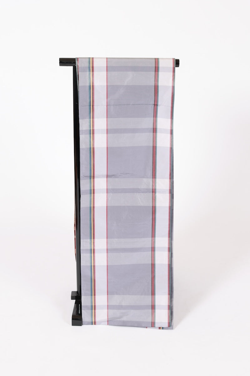 Fukuro-obi gray white reversible pre-owned /AZ143