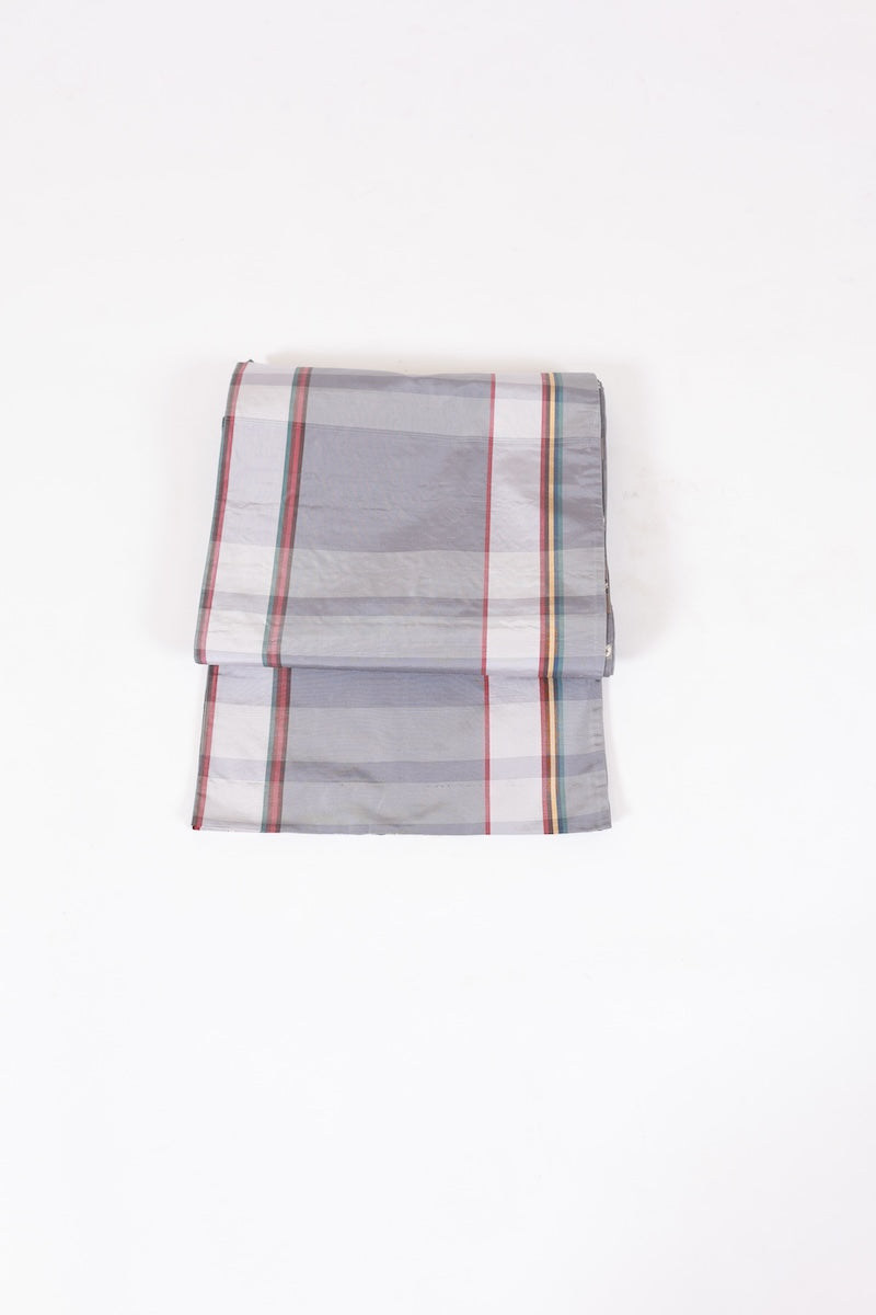 Fukuro-obi gray white reversible pre-owned /AZ143