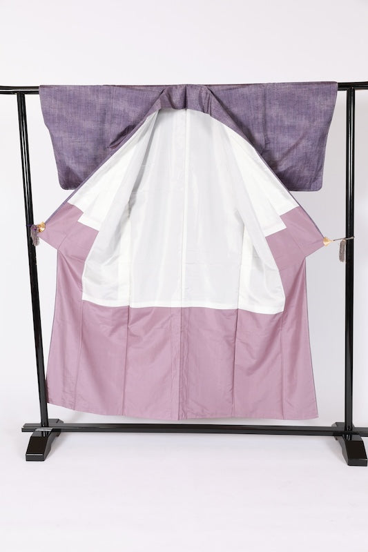 Japanese kimono New <Tsumugi> M-size  silk 100% /B1230