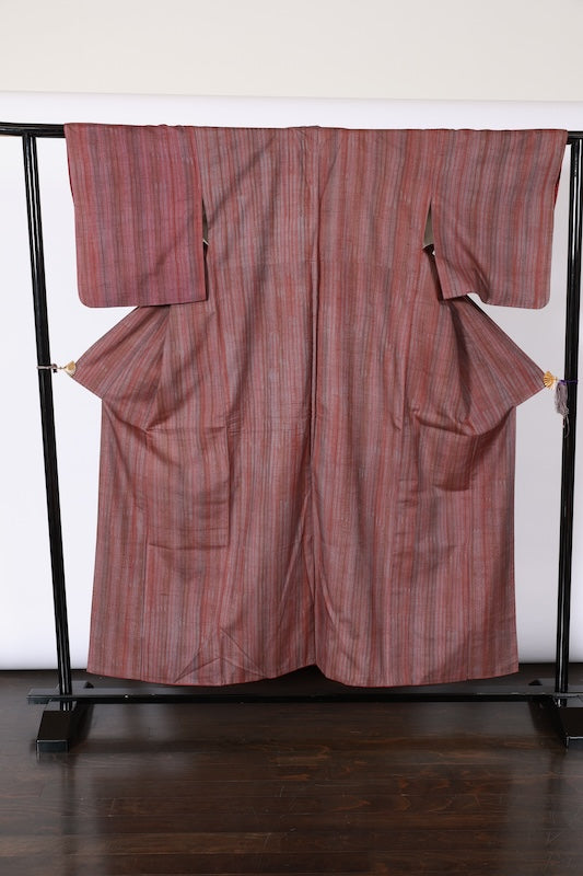 Japanese kimono used(tsumugi)sizeM silk100%/A461