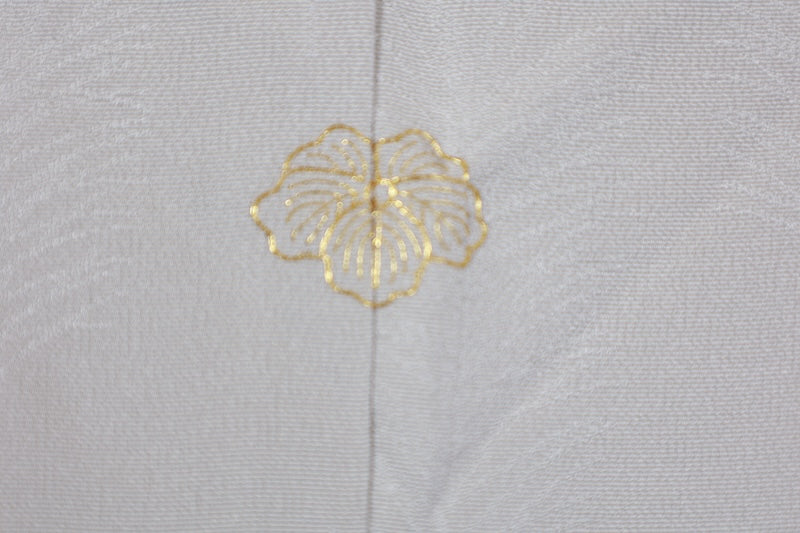 Tsukesage kimono light gray gold pre-owned /R633