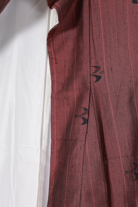 Japanese kimono used <Tsumugi> Msize  silk 100% /B1234