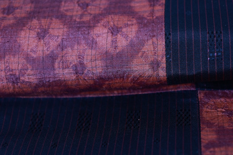 Fukuro-obi sash belt black madder red pre-owned /AZ139