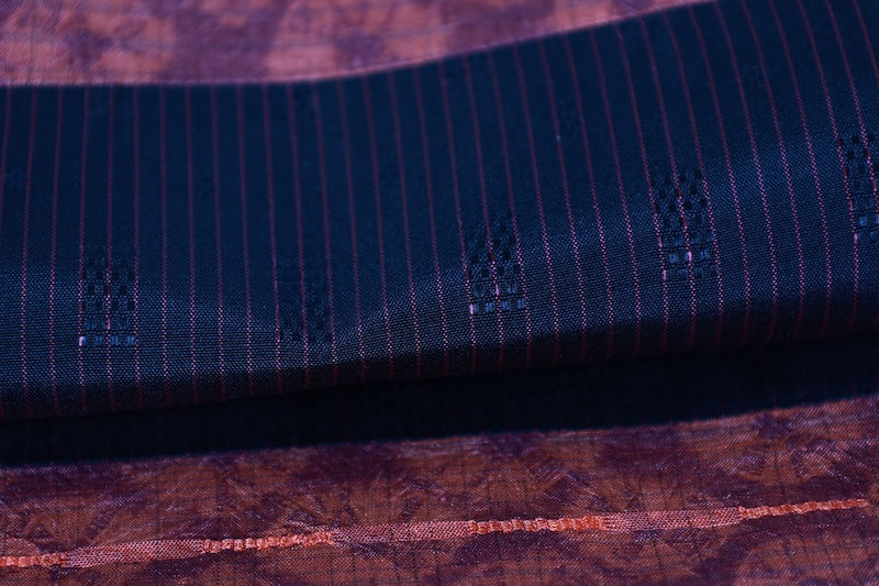 Fukuro-obi sash belt black madder red pre-owned /AZ139