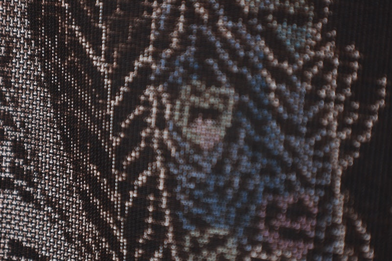 Japanese kimono used <Tsumugi> M-size  silk 100% /B1128