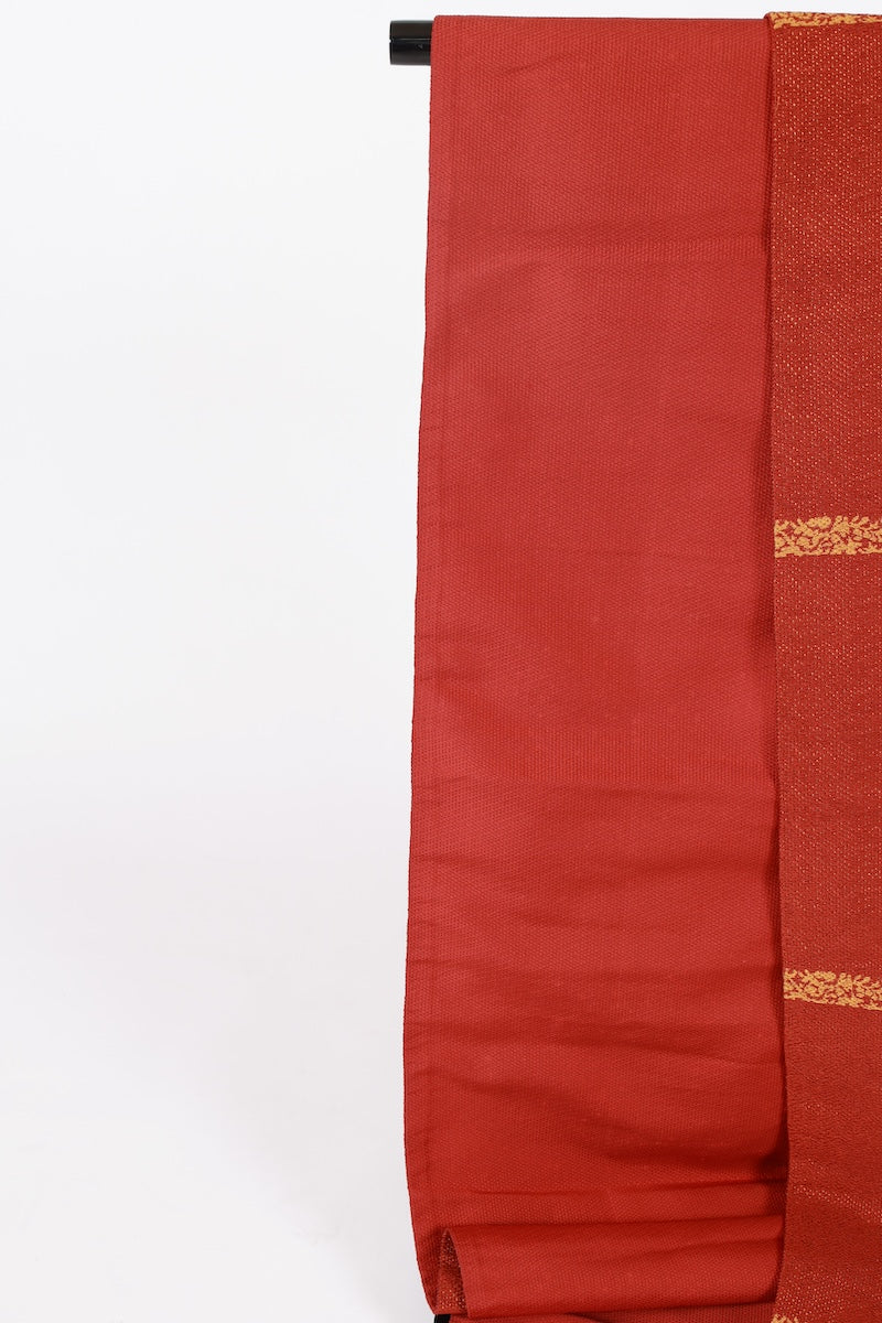 Fukuro-obi sash belt Dark reddish-brown; ochre pre-owned /AZ137