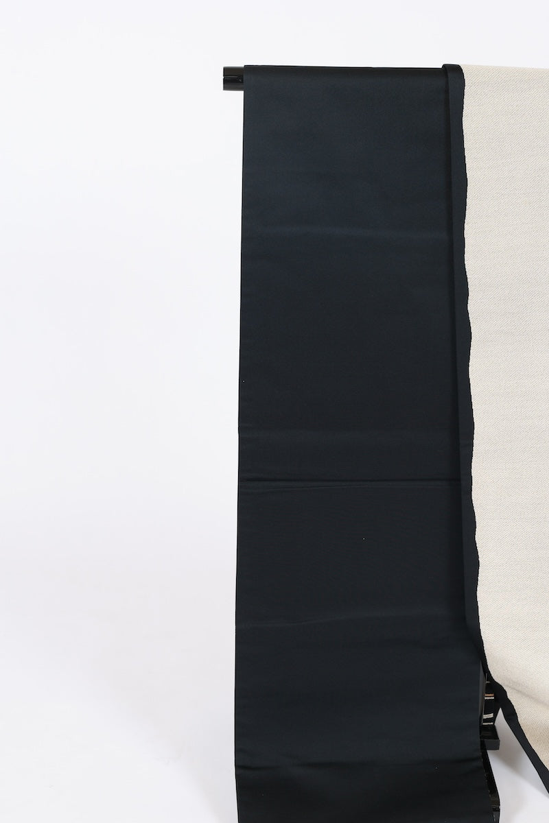Fukuro-obi sash belt beige black white pre-owned /AZ134