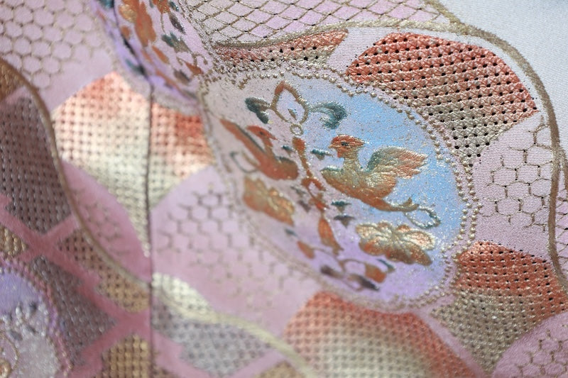 Kurotomesode kimono brown beige purple embroidery phoenix pre-owned /AZ176
